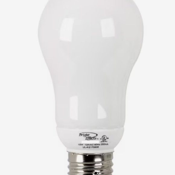 BULB - NWOB 15w BRIGHT EFFECTS Bright White Light Fixture CFL Light Bulb A-shape - Picture 1 of 4
